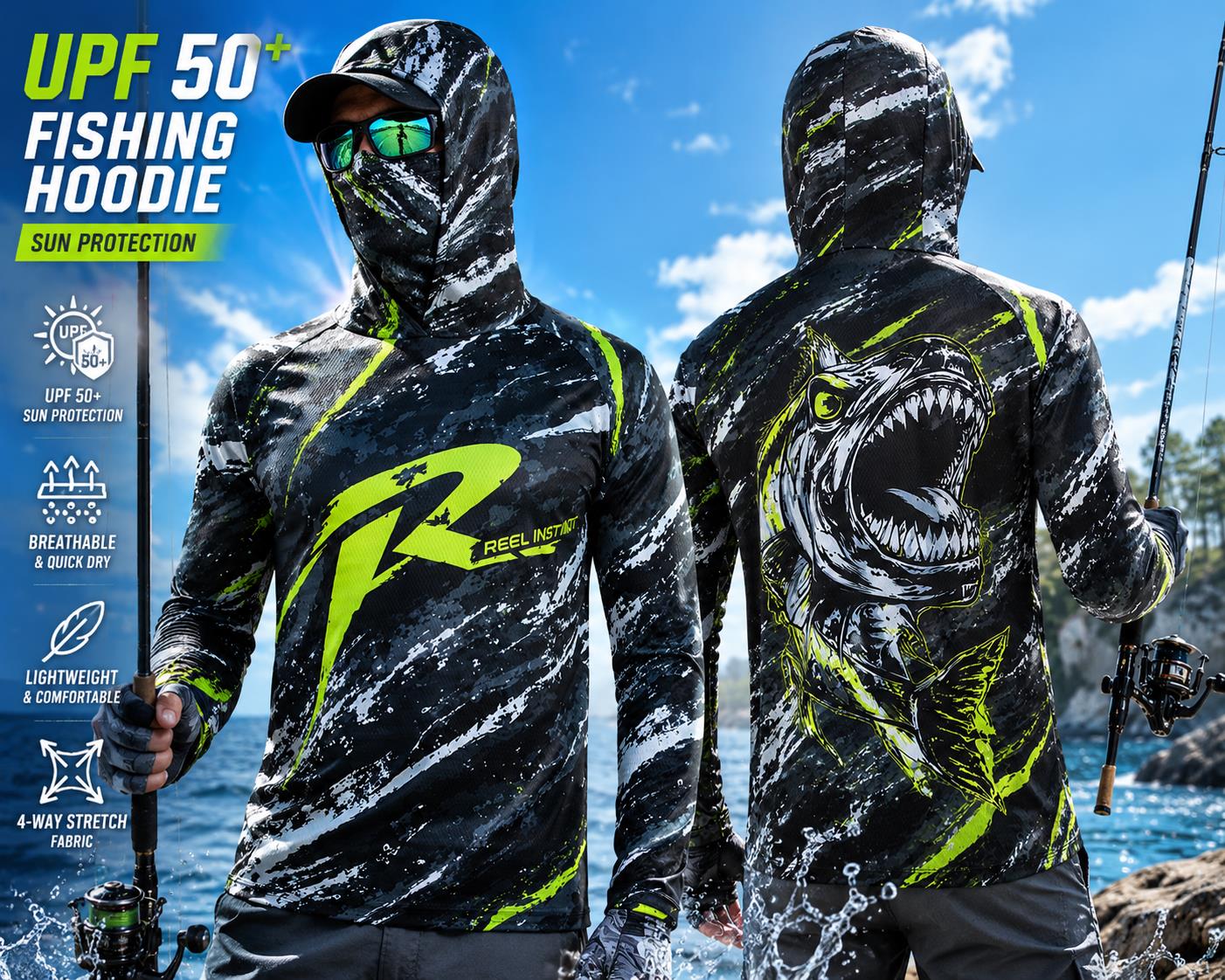 Fishing Mask Sun Protection - Outdoor zonbeschermende lange mouwen vistop met