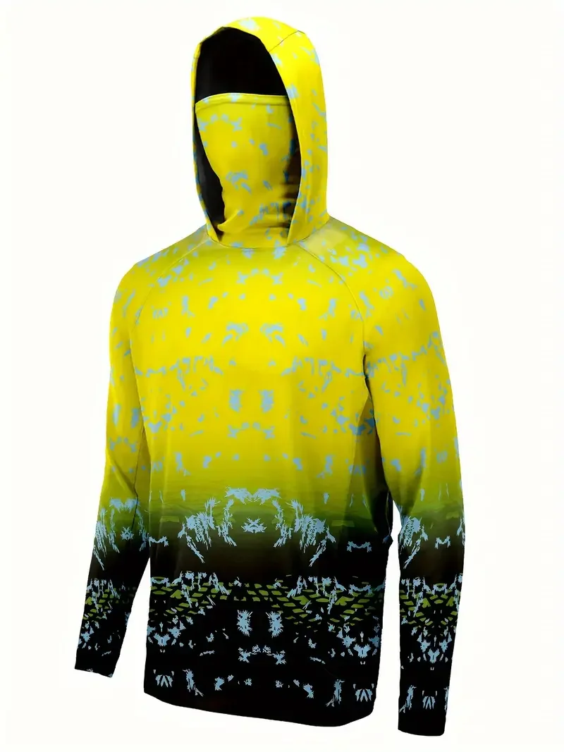 Fishing Mask Sun Protection - Vissersshirt met capuchon, heren, visserskleding, outdoor,