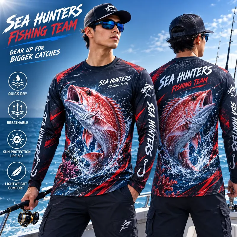 3D-print casual langarm rood v - Fishing Shirt Uv Protection recensie en prijs